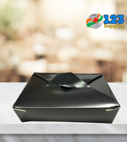 PAPER TAKE OUT BOXES KRAFT BLACK