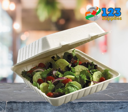 SUGARCANE BIODEGRADABLE CONTAINERS - 9 x 9 x 3 (50)