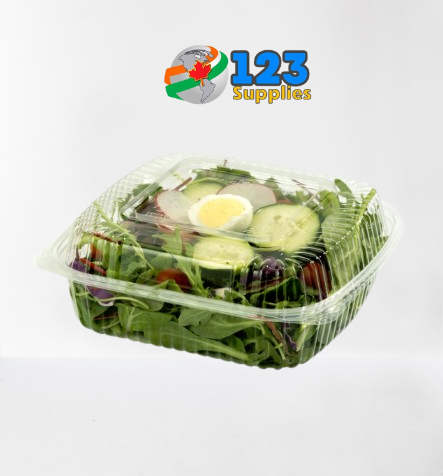 PLASTIC CLAMSHELL CONTAINER ROUND BASE - CLEAR - 9"  (200)