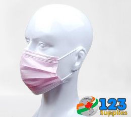 FACE MASKS - 3 PLY DISPOSABLE PINK CAMO (50)