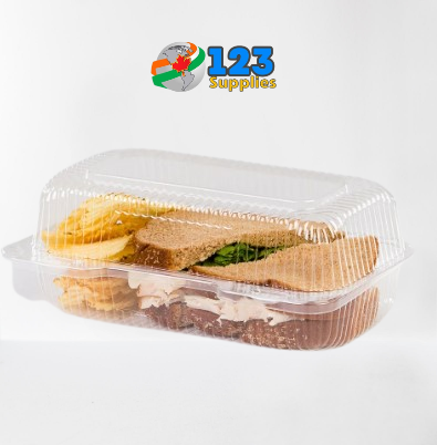 HINGED LID PLASTIC CONTAINER RECTANGULAR - 7 X 5 X 2 (25)