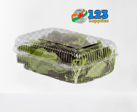 HINGED LID PLASTIC CONTAINER RECTANGULAR - 8 x 6 x 3 (500)