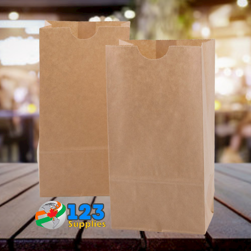 PLAIN PAPER BAGS - KRAFT BROWN 12LB (500)