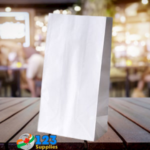 PLAIN PAPER BAGS - WHITE 8 LB (500)