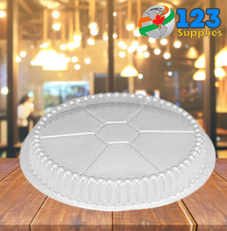 ALUMINUM CONTAINERS ROUND LID - PLASTIC DOME - 9" (5)