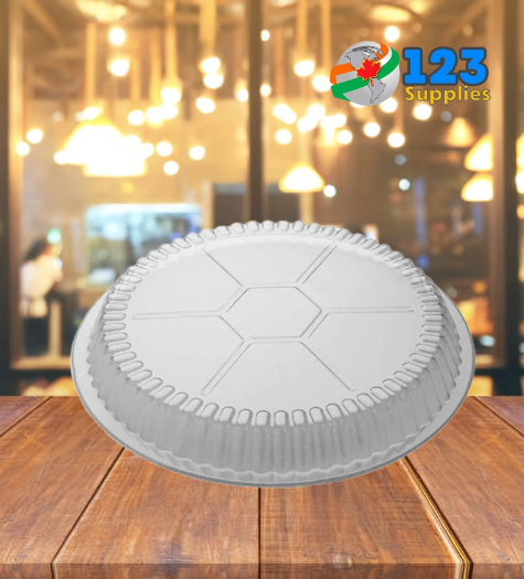 ALUMINUM CONTAINERS ROUND LID - PLASTIC DOME - 8" (500)