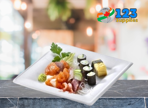 SUGARCANE PLATES SQUARE BIODEGRADABLE - 6" (50)