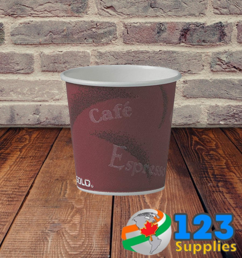 HOT COFFEE CUPS PRINTED 4 OZ (50) - LIDS NOT INCLUDED